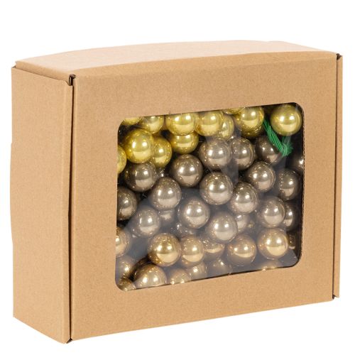Mini Christmas Baubles on Wire Glossy Mirror Berries 20mm 140 Pieces | Floristik24.co.uk
