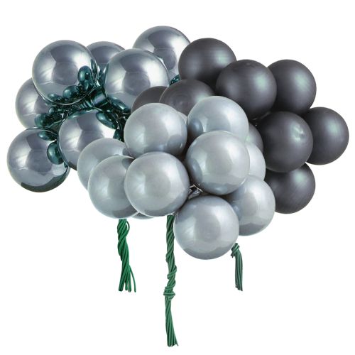 Decorative mini balls in silver &amp; anthracite – festive &amp; elegant 20mm 140pcs