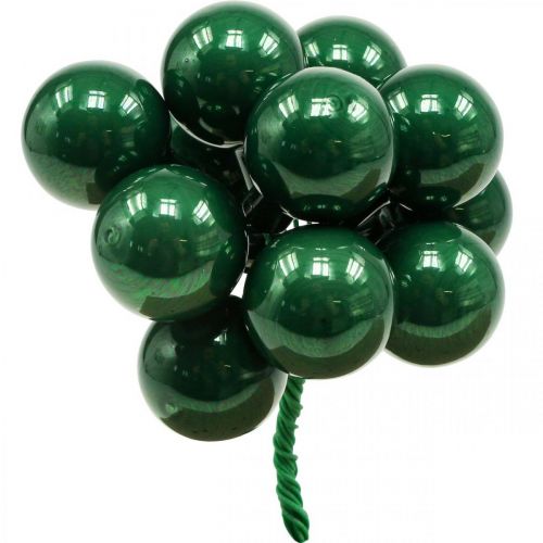 Floristik24 Mini Christmas balls on wire Ø25mm glass green 140p