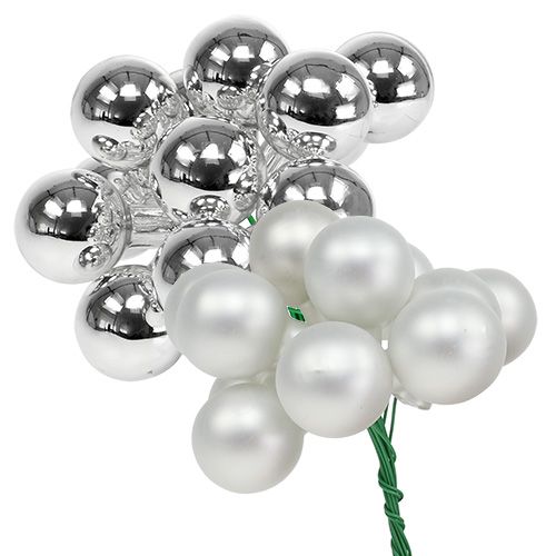 Floristik24 Mirror berries 25mm silver mix 140pcs