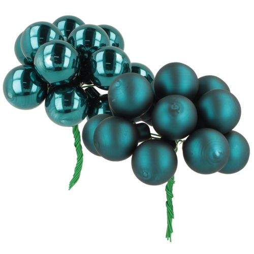 Mini Christmas Baubles 20mm Glossy Matte Mix Glass Opal Blue 140pcs
