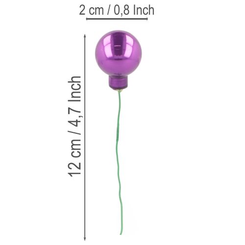 Mini Christmas Baubles on Wire Colorful Mirror Berries 25mm 140pcs Glass | Floristik24.co.uk