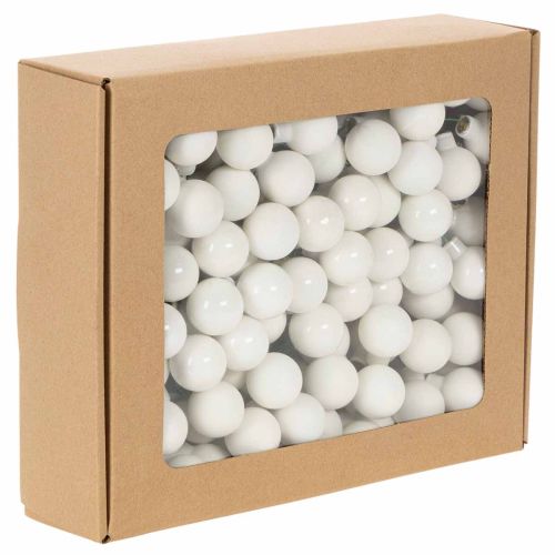 White Glass Mini Baubles on