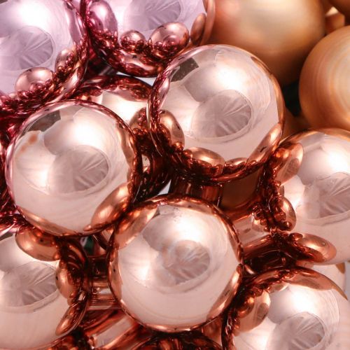 Product Mirror berries apricot pink glass balls wire Ø20mm 140 pcs