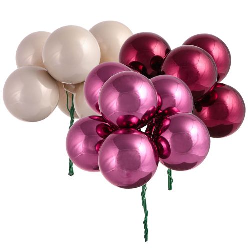 Mirror Berries Glass Berry Mix with Wire Ø40mm 32 pcs