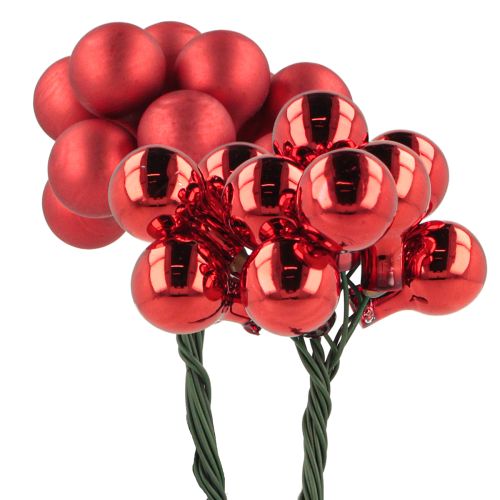 Floristik24 Mirror Berries Red Matt, Glossy Ø1.5cm 140 pcs