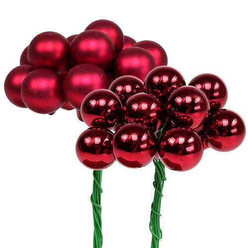 Floristik24 Mirror berries red mix Ø25mm 140pcs