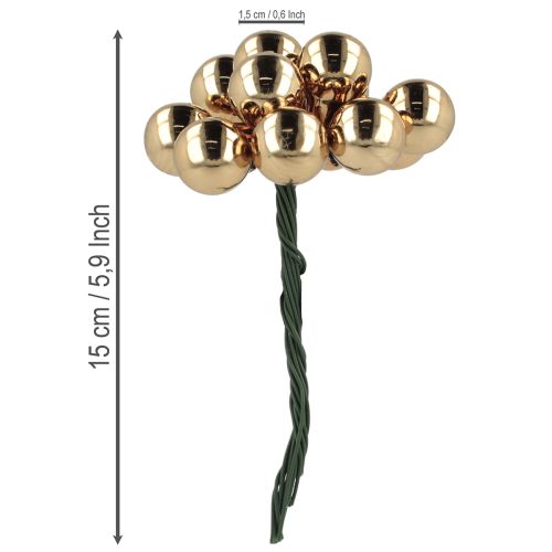 Product Mirror berries Ø1.5cm brown-gold 140 pcs