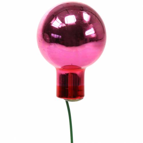 Floristik24 Christmas decoration Mirror berries Glass Pink Ø2cm 144pcs