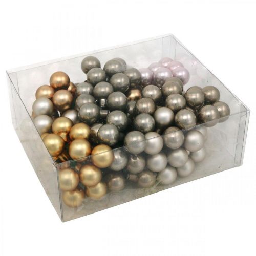 Floristik24 Mini Christmas ball metallic glass mirror berries Ø20mm 140pcs