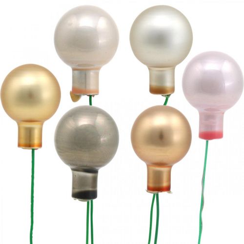 Floristik24 Mini Christmas ball metallic glass mirror berries Ø20mm 140pcs