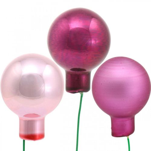 Floristik24 Mini Christmas Ball Pink Glass Mirror Berries Berry Ø20mm 140 Pcs
