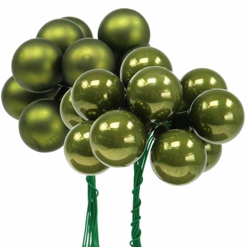 Floristik24 Christmas decoration mirror berries green Ø2.5cm 140p