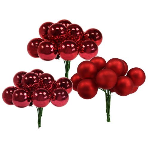 Floristik24 Mirror berries Bordo Mix Ø25mm 140pcs