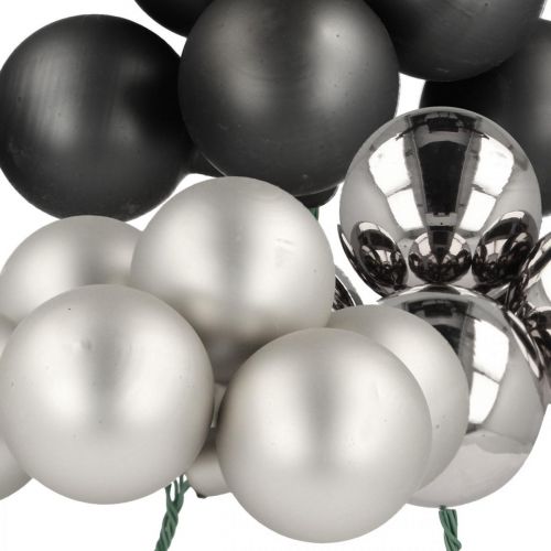 Product Mini Christmas Ball Silver, Anthracite Glass Ø40mm Mix 32 Pcs