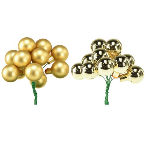 Product Mini Christmas tree balls glass mirror berries Ø20mm 140 pcs