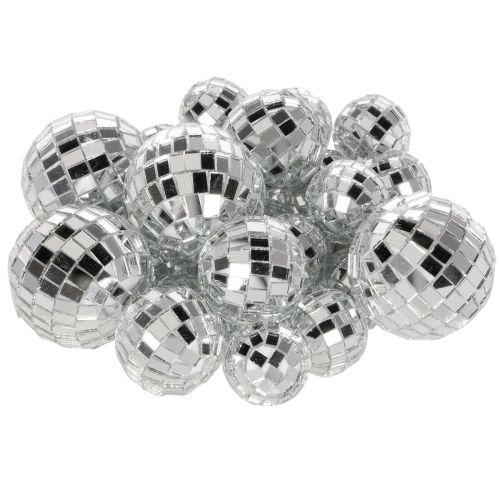 Silver Glass Mirror Balls for Decoration 2-4cm, Set of 50 buy online | Floristik24.co.uk