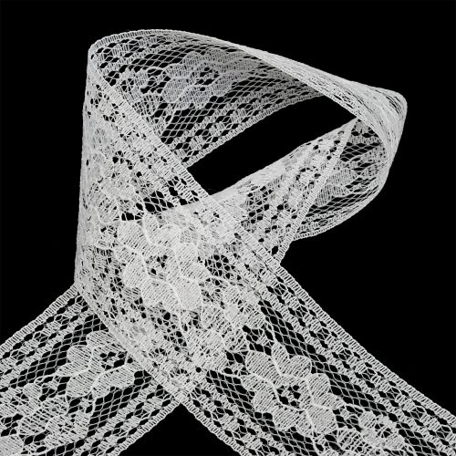 Product Decorative ribbon lace 53mm 20m white