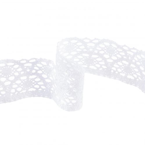 Product Lace Ribbon White Decorative Ribbon Wedding Baptism W48mm L20m