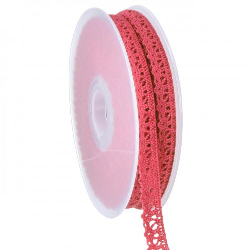 Floristik24 Lace ribbon pink decorative ribbon lace W12mm L20m
