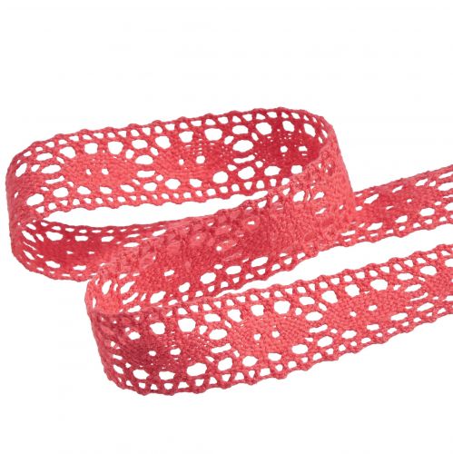 Product Lace ribbon decorative ribbon gift ribbon pink W13mm L20m