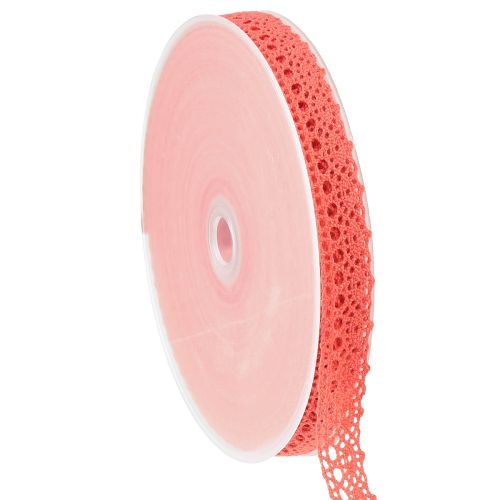 Floristik24 Lace ribbon decorative ribbon Coral W16mm L20m