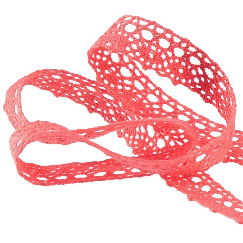 Product Lace ribbon decorative ribbon Coral W16mm L20m