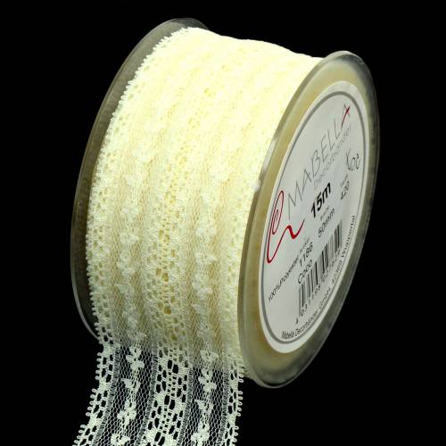 Floristik24 Lace band cream 50mm L15m