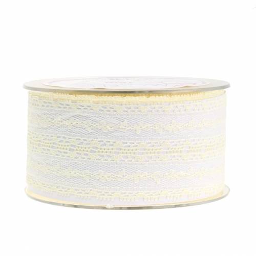 Floristik24 Lace band cream 50mm L15m