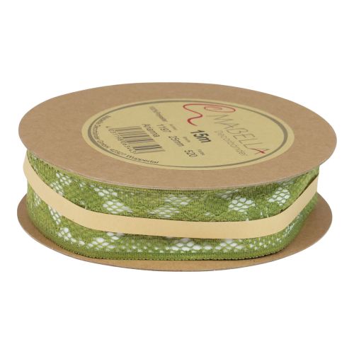 Product Lace ribbon green 25mm floral pattern decorative ribbon lace 15m