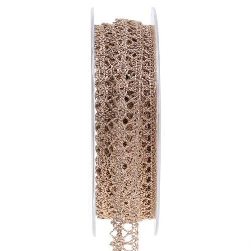 Floristik24 Lace band shiny copper 10mm 5m