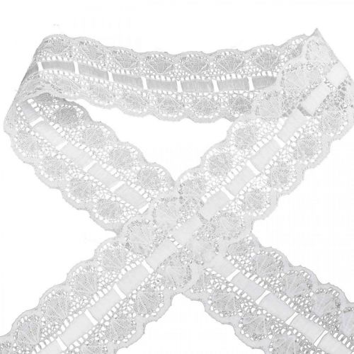 Product Lace ribbon lace border deco ribbon lace white 25mm 15m