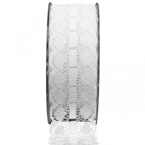 Lace ribbon lace border deco ribbon lace white 25mm 15m