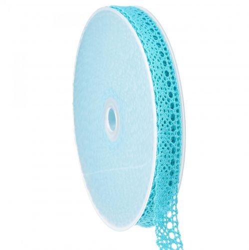 Floristik24 Lace ribbon turquoise decorative ribbon lace Onda W16mm L20m