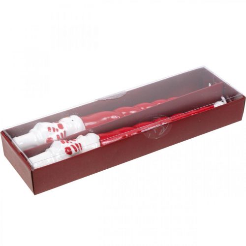 Product Tapered snowman candle Christmas red 26cm 2pcs