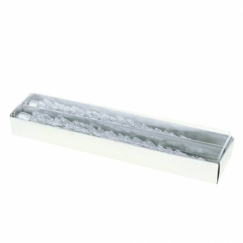 Floristik24 Tapered candles fir silver 30mm × 260mm 2pcs