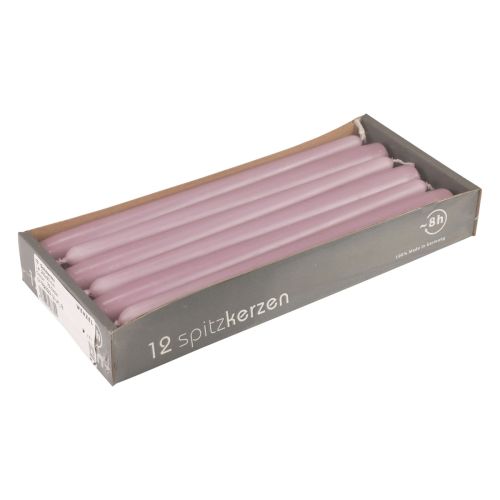 Floristik24 Taper Candles Wenzel Candles Lilac 250/23mm 12 Pcs