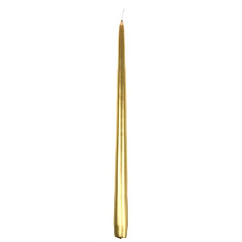 Floristik24 Taper candles 400/25 gold 8pcs