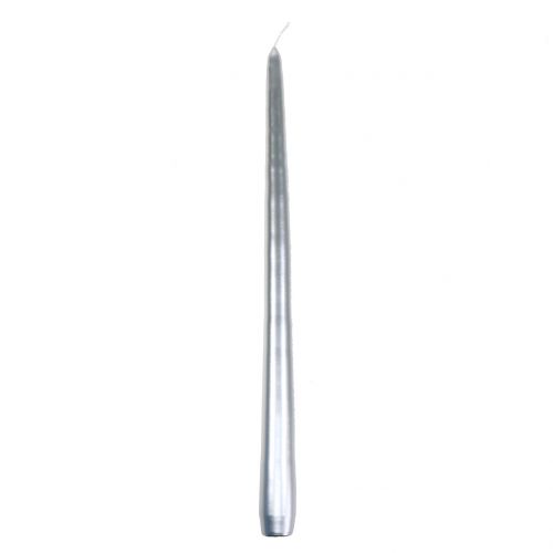 Pointed candles 400/25 silver 8pcs