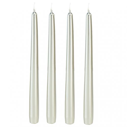 Taper candles silver 250/23 12pcs