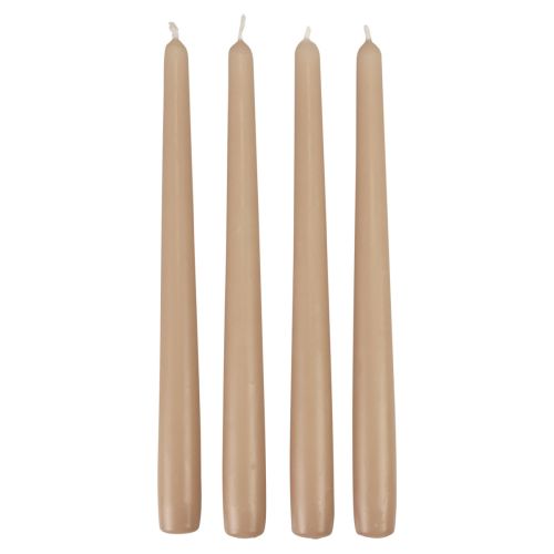 Floristik24 Tapered candles Wenzel candles beige 250/23mm 12pcs