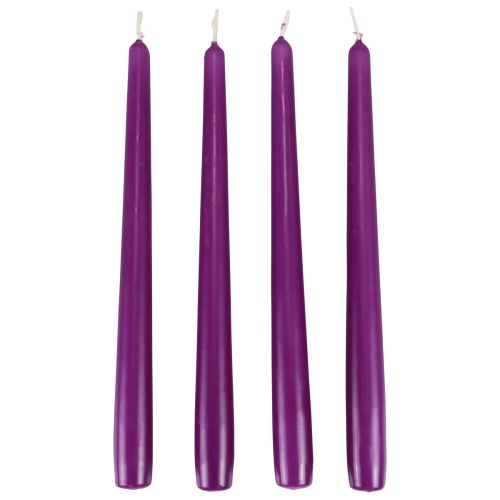 Tapered candles Wenzel candles purple 250/23mm 12pcs