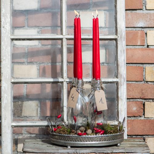 Ruby Red Tapered Candles 250mm x 23mm, Pack of 12 | Floristik24.co.uk