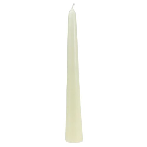 Floristik24 Pointed candle 300/40 wool white 8pcs