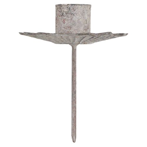 Product Taper candle holder for sticking antique grey 7×8.5cm 4pcs