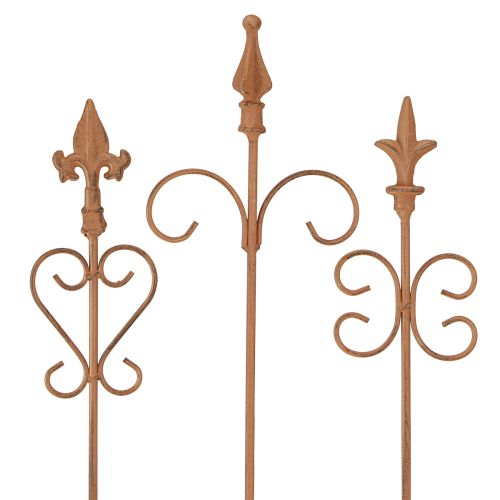 Floristik24 Vintage Garden Decoration Stick Rust Decoration Assorted 58cm 3pcs