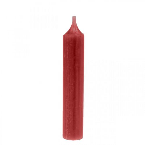 Floristik24 Bar candle red colored candles ruby red 120mm / Ø21mm 6pcs