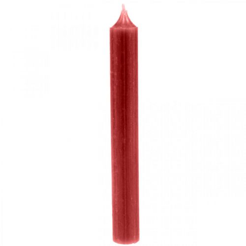 Floristik24 Rod candle red colored candles ruby red 180mm/Ø21mm 6pcs