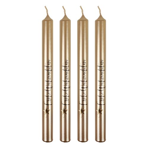 Christmas candles stick candles Christmas cream 25cm 4 pieces