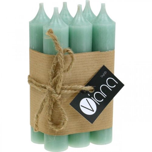 Floristik24 Short candles green jade for loop Ø21/110mm 6 pcs